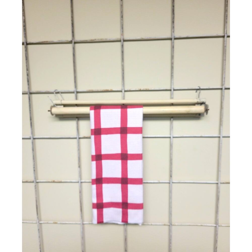Vintage Wood Spindle Towel Rack, White Painted Wall Mount Farmhouse Bathroom